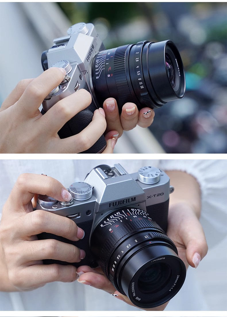 7artisans 24mm f/1.4 APS-C Manual Lens for Fuji X-Mount Sony E Canon EOS M Nikon Z mirrorless camera