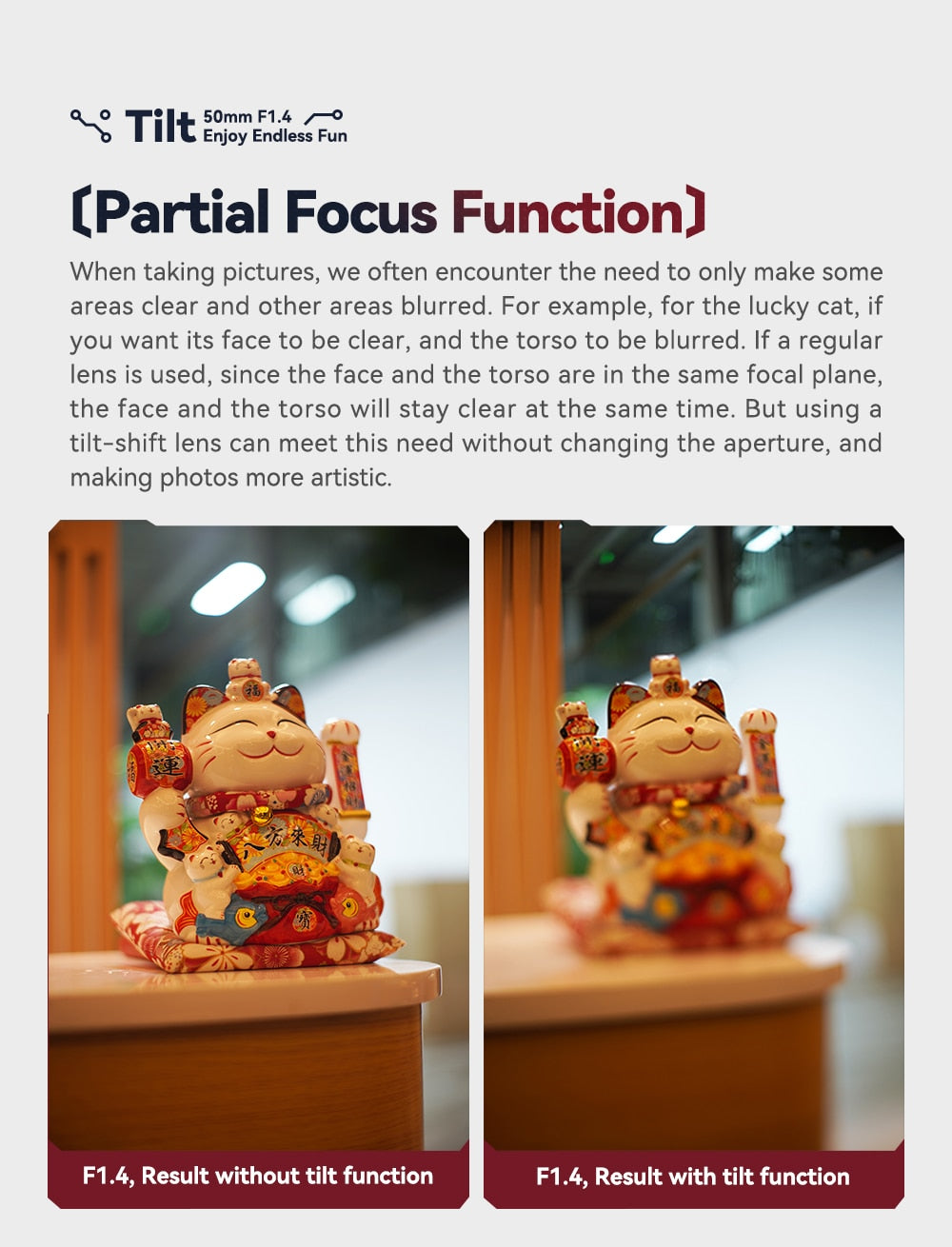 TTArtisan Tilt 50mm F/1.4 Full Frame Camera Lens for mirrorless camera - Sony E Fuji X Canon RF NIKON Z Leica Panasonic L