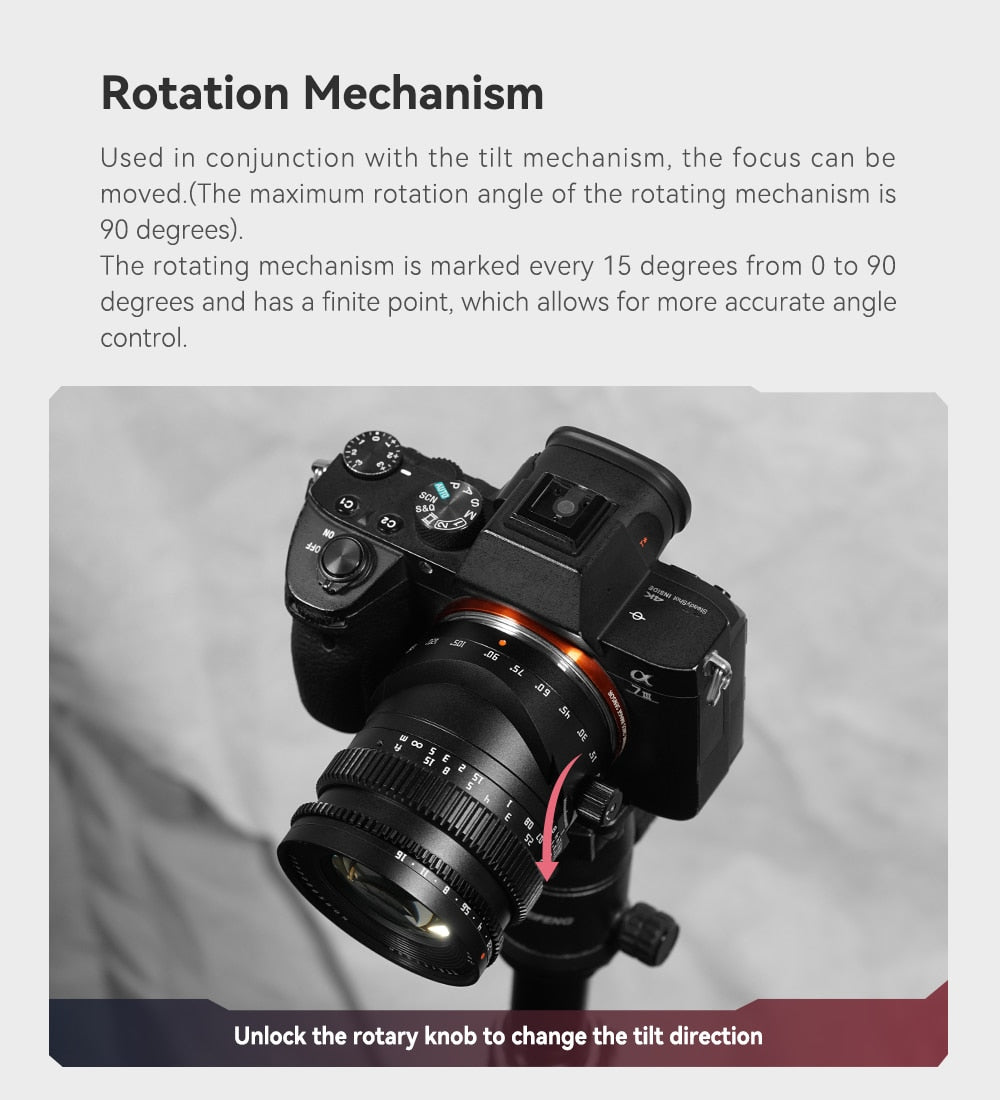 TTArtisan Tilt 50mm F/1.4 Full Frame Camera Lens for mirrorless camera - Sony E Fuji X Canon RF NIKON Z Leica Panasonic L