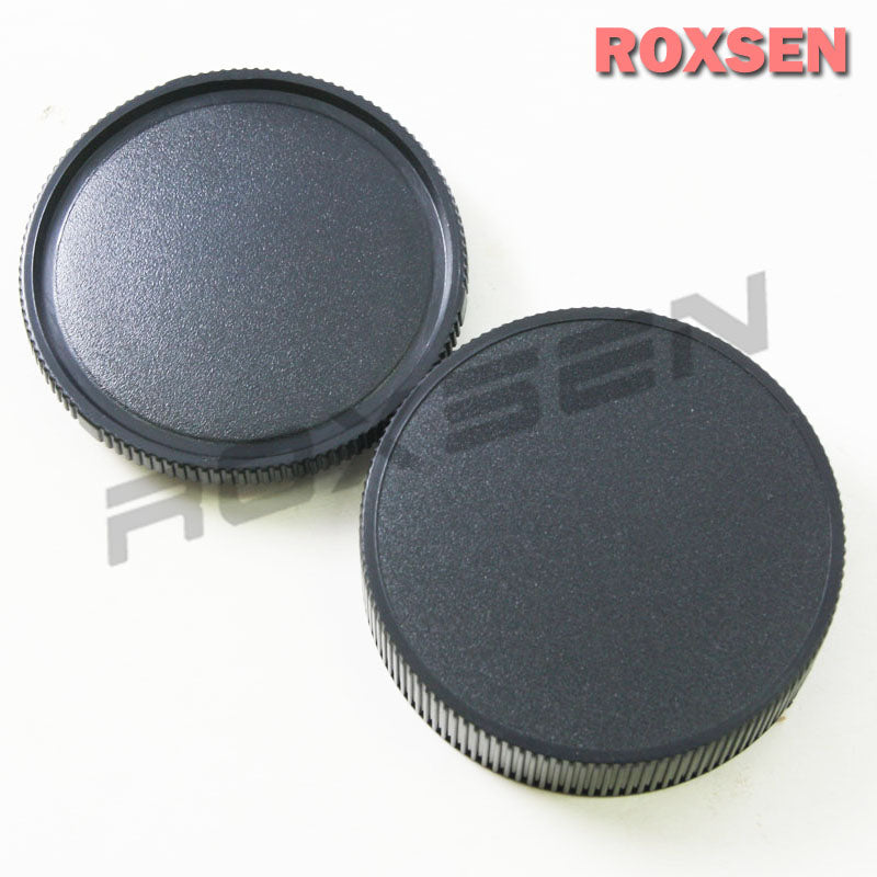 Plastic camera body cap + rear lens cap for Leica R mount L/R SLR camera