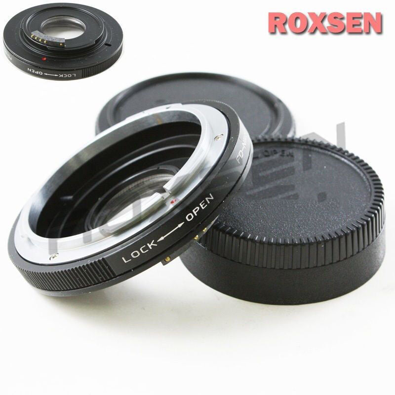 AF confirm adapter for Canon FD Mount Lens to Nikon F Camera - optical glass focus infinity - D4 D610 D7500 D3200 D800 D810
