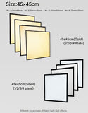 Blackbezt CRE-Flect multi-mirror reflector gold + silver set for video light studio lighting 4 grids - 45cm x 45cm