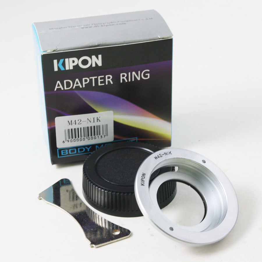 Kipon M42 mount lens to Nikon F mount DSLR camera adapter with glass - D5 Df D4 D90 D500 D610 D7500