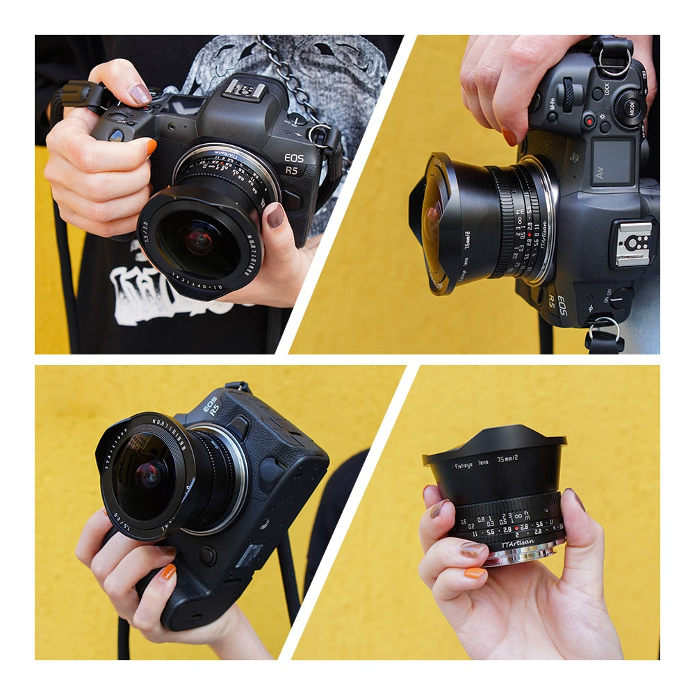 TTArtisan 7.5mm F/2 APS-C Fisheye Camera Lens for mirrorless camera - Sony E Fuji X Canon RF NIKON Z MFT Leica Panasonic L
