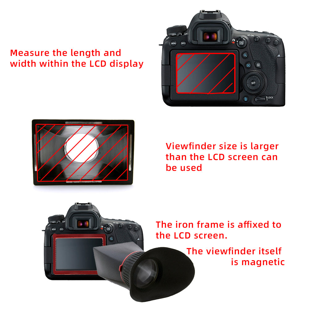 Pixco 3" LCD Screen 2.8x Viewfinder 4:3 3:2 16:9 for Canon EOS 60D 550D 600D DSLR camera Nikon D90 Sony NEX-5 3