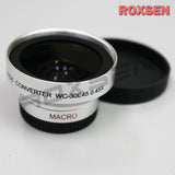 0.45x Wide Angle Conversion Lens 37mm / 52mm / 55mm for Canon Sony Nikon Panasonic Pentax DC camcorder
