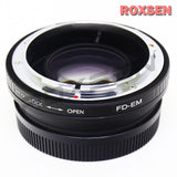 0.72x Focal Reducer Speed Booster Adapter for Canon FD mount lens to Canon EOS M EF-M mount camera - M5 II M50 M100
